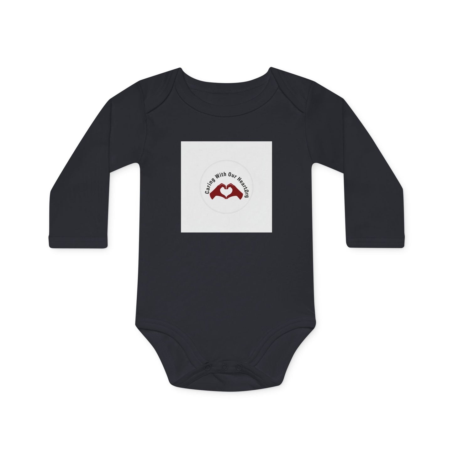 Baby Bodysuit - "Mamá, I love you" Heart Hands Organic Long Sleeve