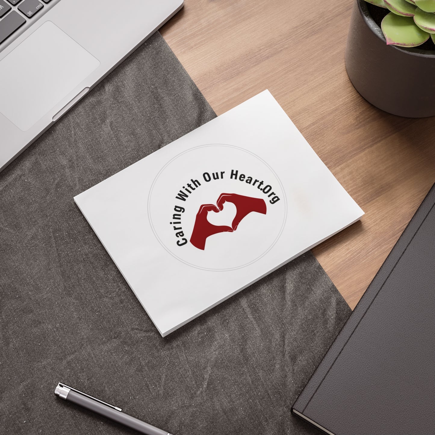 Caring With Our Heartlog Post-it Note Pad – Heart Hands Sticky Notes
