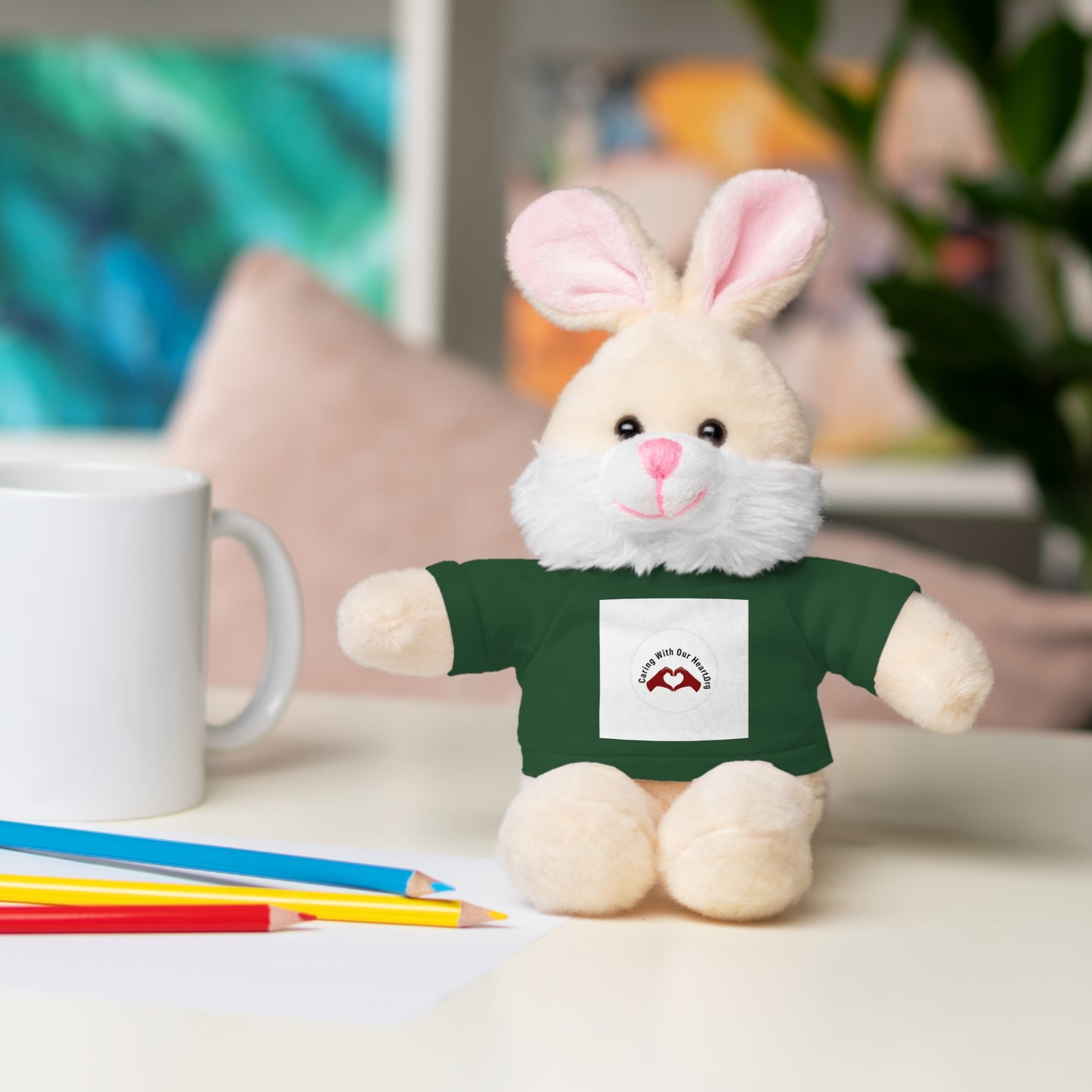 Plush Bear with Custom Tee — Soft Brown Teddy in Printed T‑Shirt