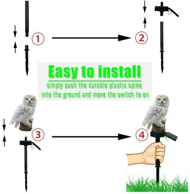 LED Solar Grey Owl Light, Outdoor Cute Animal Courtyard Warm Light Decorative Light, Infinite Dusk to Dawn Garden Light Waterproof.