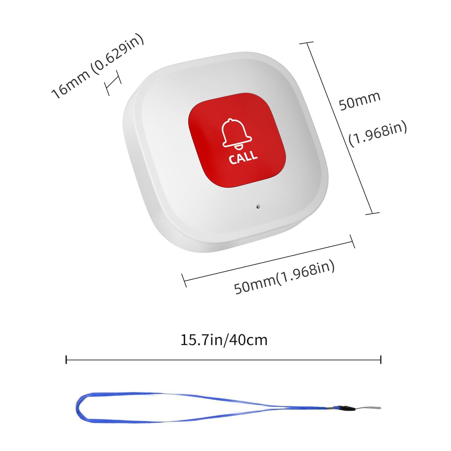 WiFi Caregiver Call Button for Elderly at Home w App Notification, Elderly Monitoring, Caregiver Pager, Life Alert Systems for Seniors No Monthly Fee,Compatible with Tuya Smart/Smart Life APP (1)