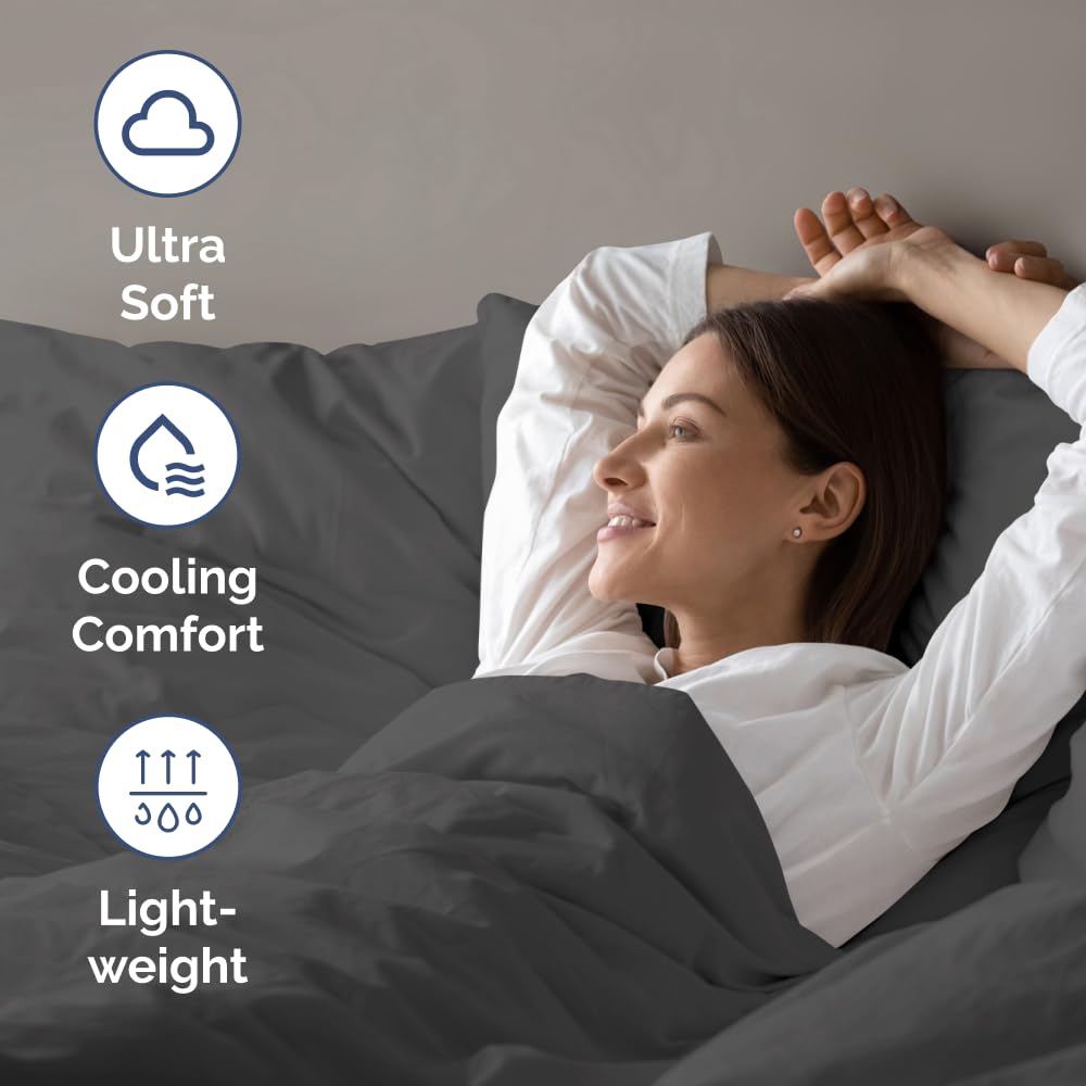 Air Mattress Sheet Set for Full Size - 4 Piece Breathable & Cooling Sheets w/Extra Deep Pockets - Fits Inflatable & Blow Up Air Mattresses Up to 24 Inches Thick - Soft and Wrinkle Free - Dark Grey