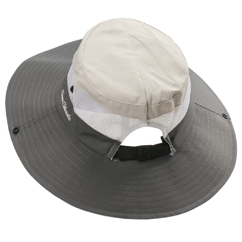 Women's Summer Sun-Hat Ponytail - Outdoor UV-Protection Mesh Wide Brim Foldable Hat with Ponytail Hole