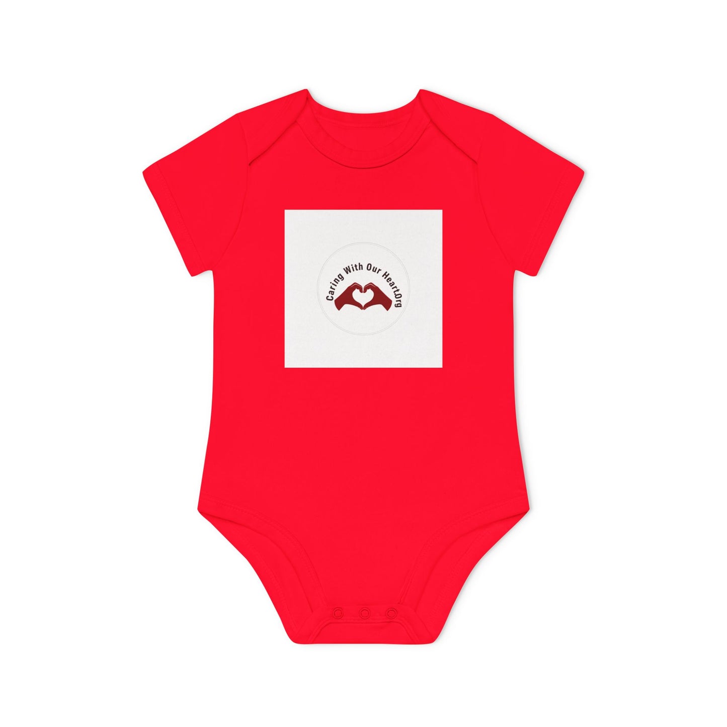 Baby Bodysuit — "Love You to the Moon" Heart Hands Organic Infant Onesie