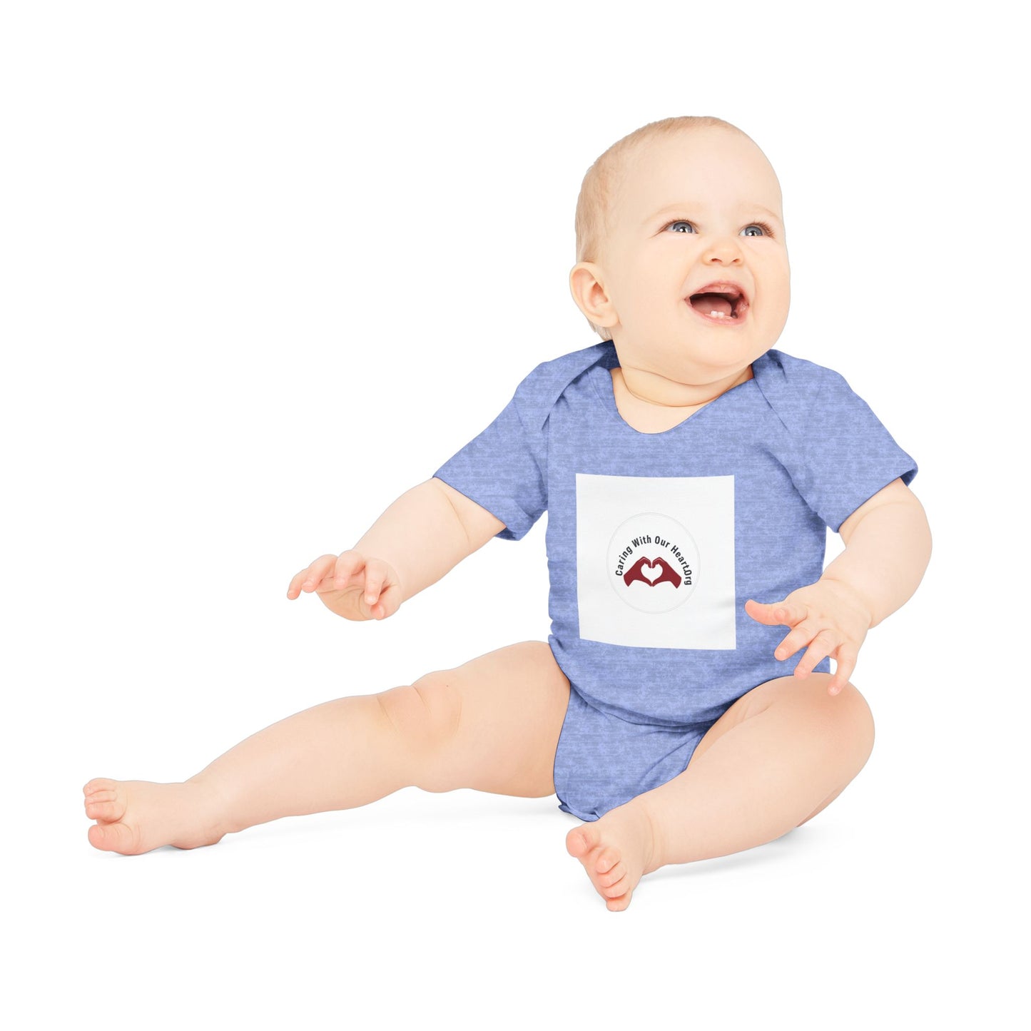 Baby Bodysuit — "Love You to the Moon" Heart Hands Organic Infant Onesie