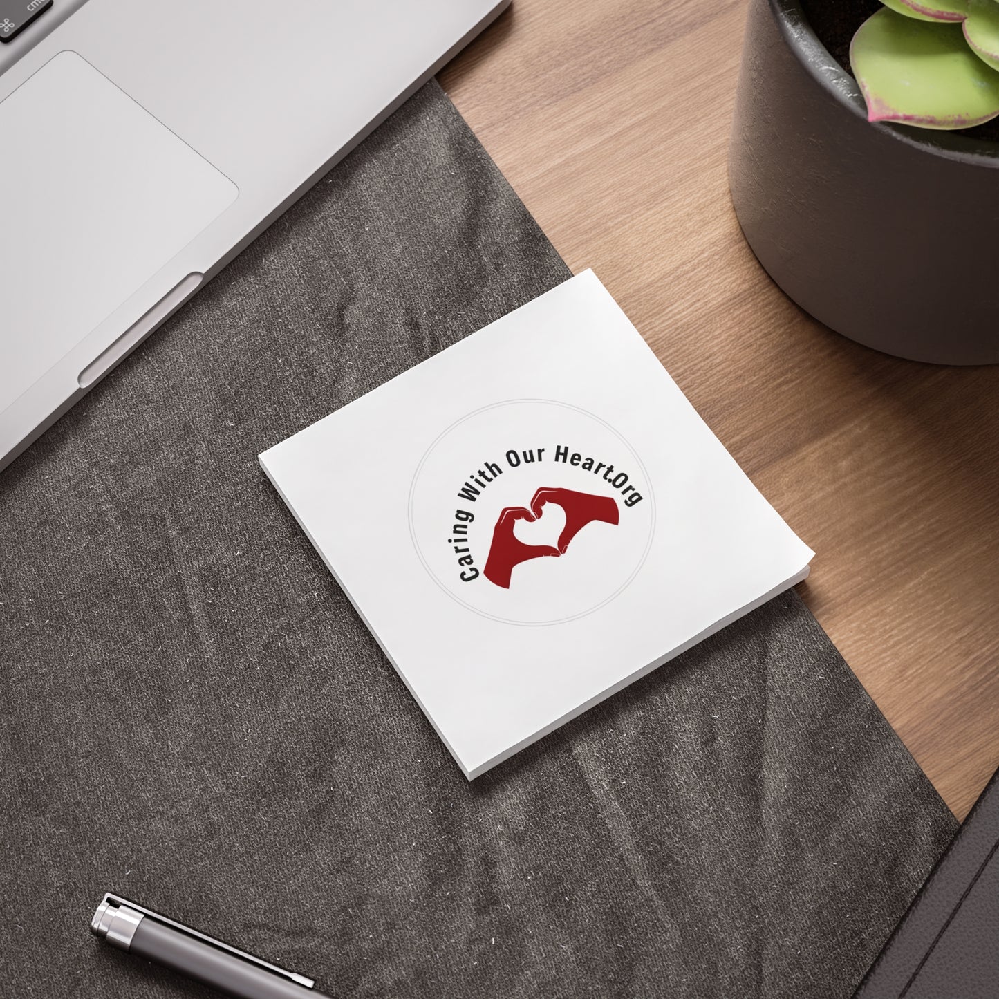 Caring With Our Heartlog Post-it Note Pad – Heart Hands Sticky Notes