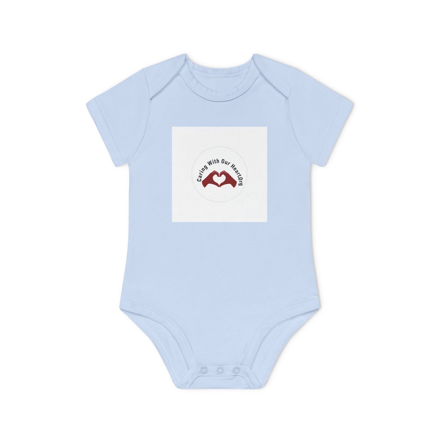 Baby Bodysuit — "Love You to the Moon" Heart Hands Organic Infant Onesie