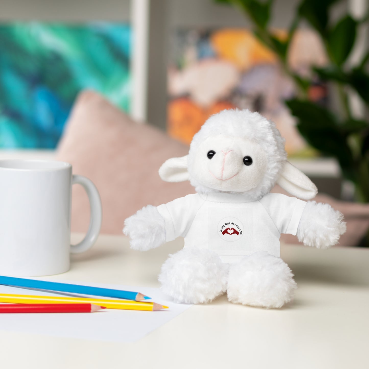 Plush Bear with Custom Tee — Soft Brown Teddy in Printed T‑Shirt