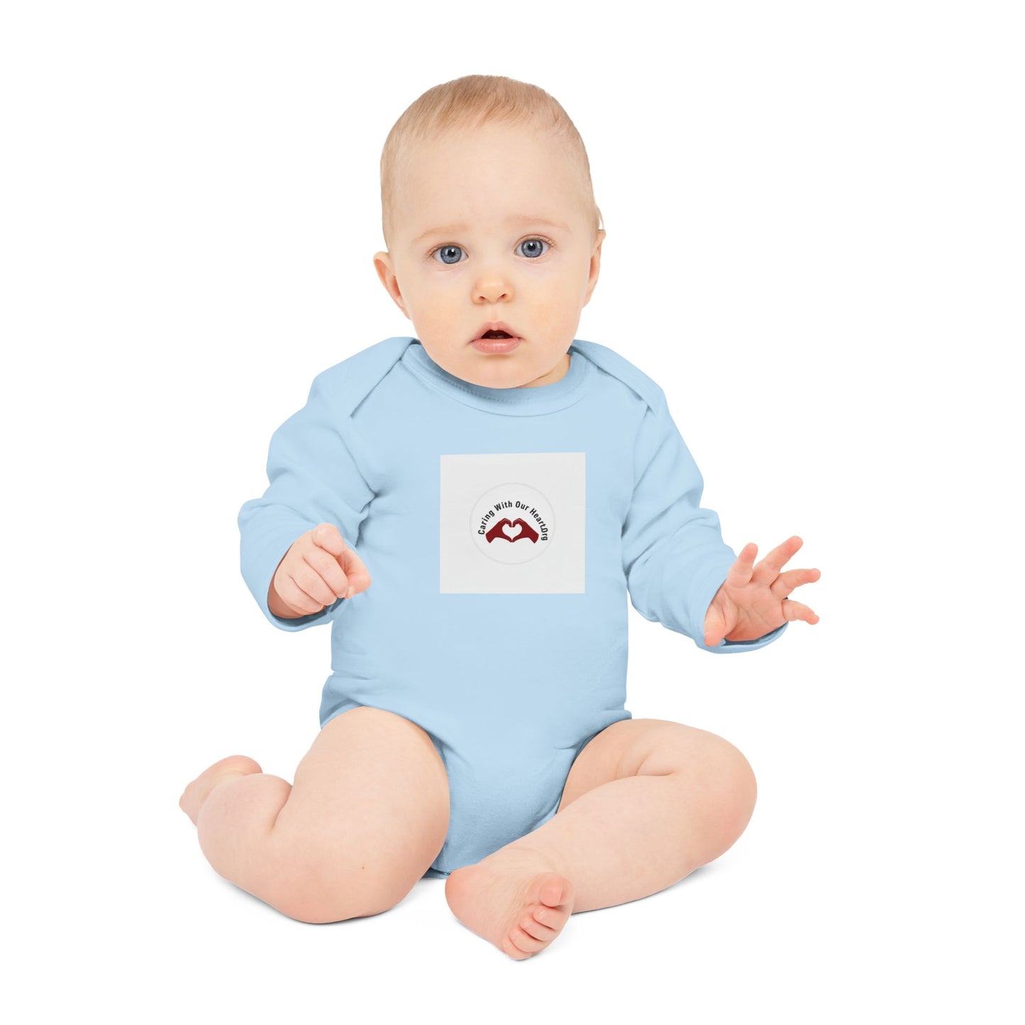 Baby Bodysuit - "Mamá, I love you" Heart Hands Organic Long Sleeve