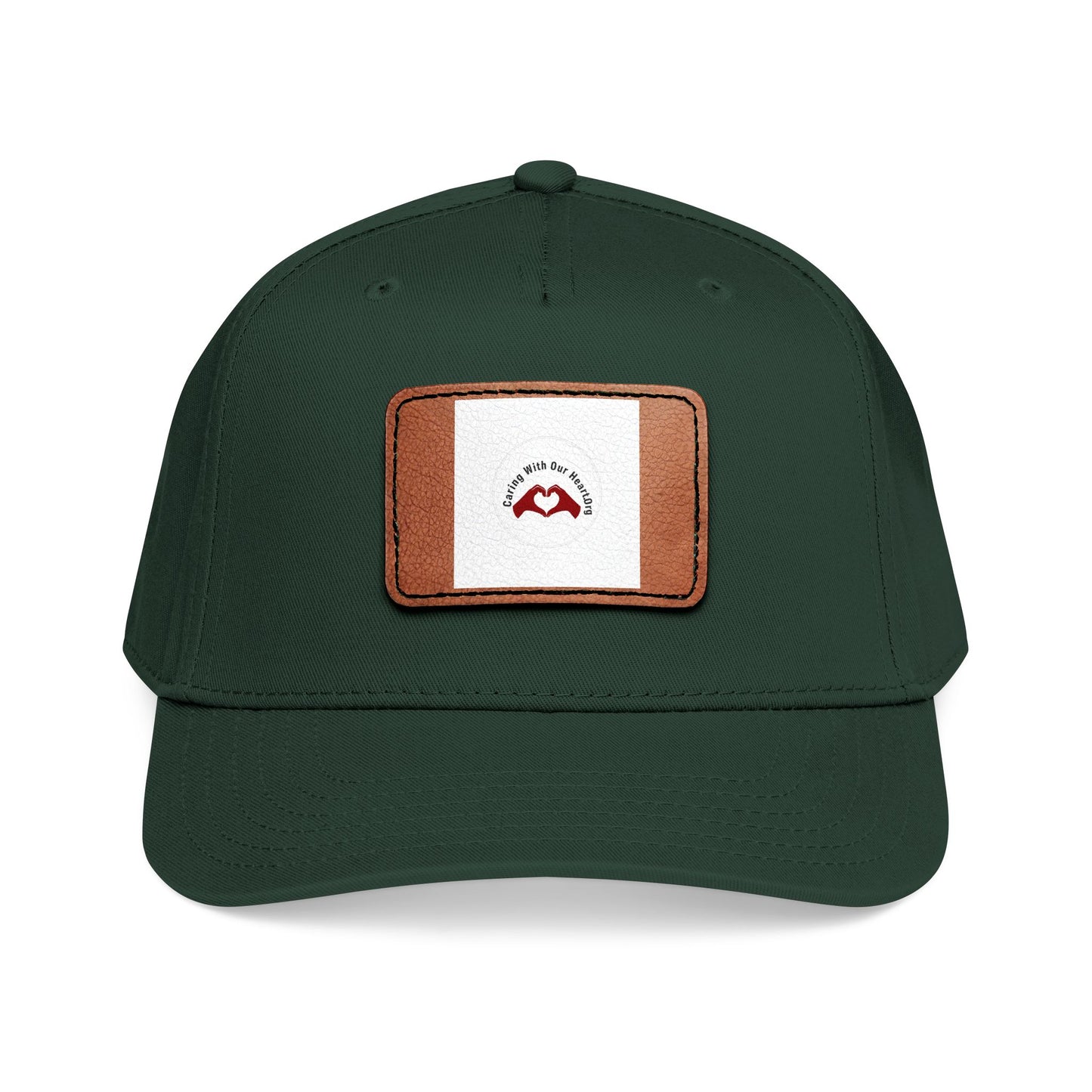 Leather Patch Baseball Cap — Retro Mustache Logo