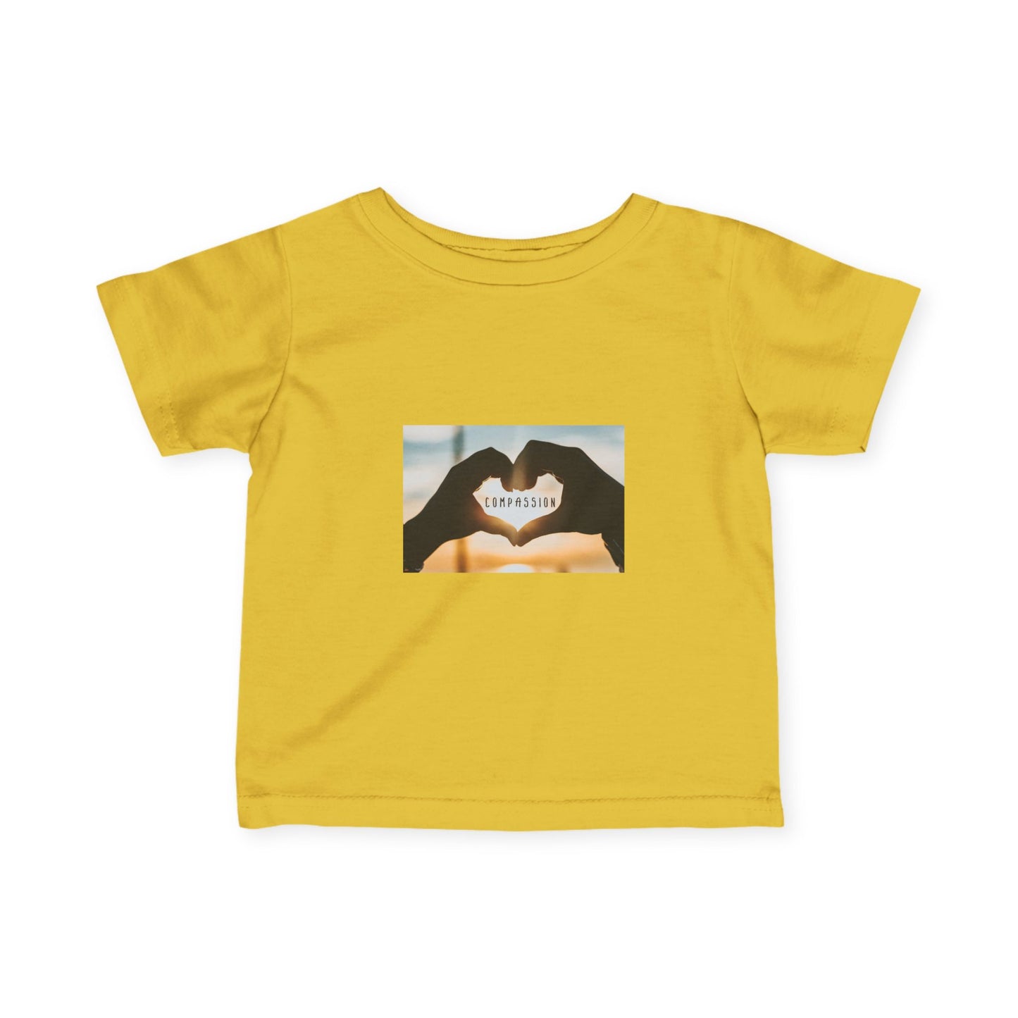 Infant Tee — Heart Hands Photo with 'Love' Text Baby Shirt