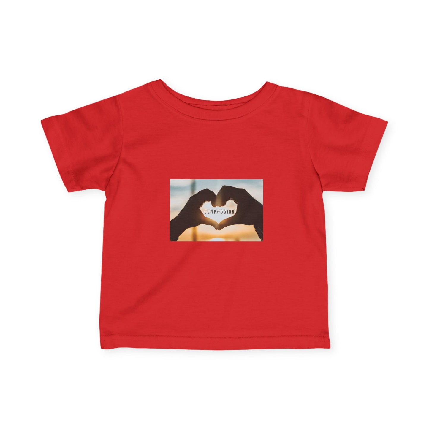 Infant Tee — Heart Hands Photo with 'Love' Text Baby Shirt