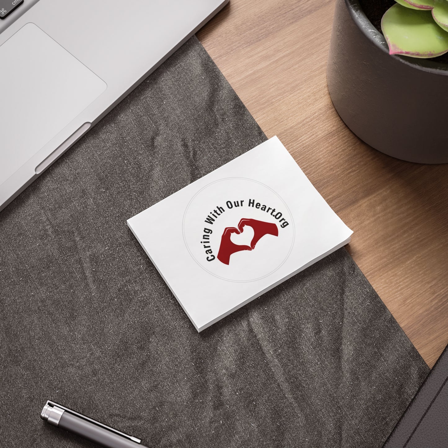 Caring With Our Heartlog Post-it Note Pad – Heart Hands Sticky Notes