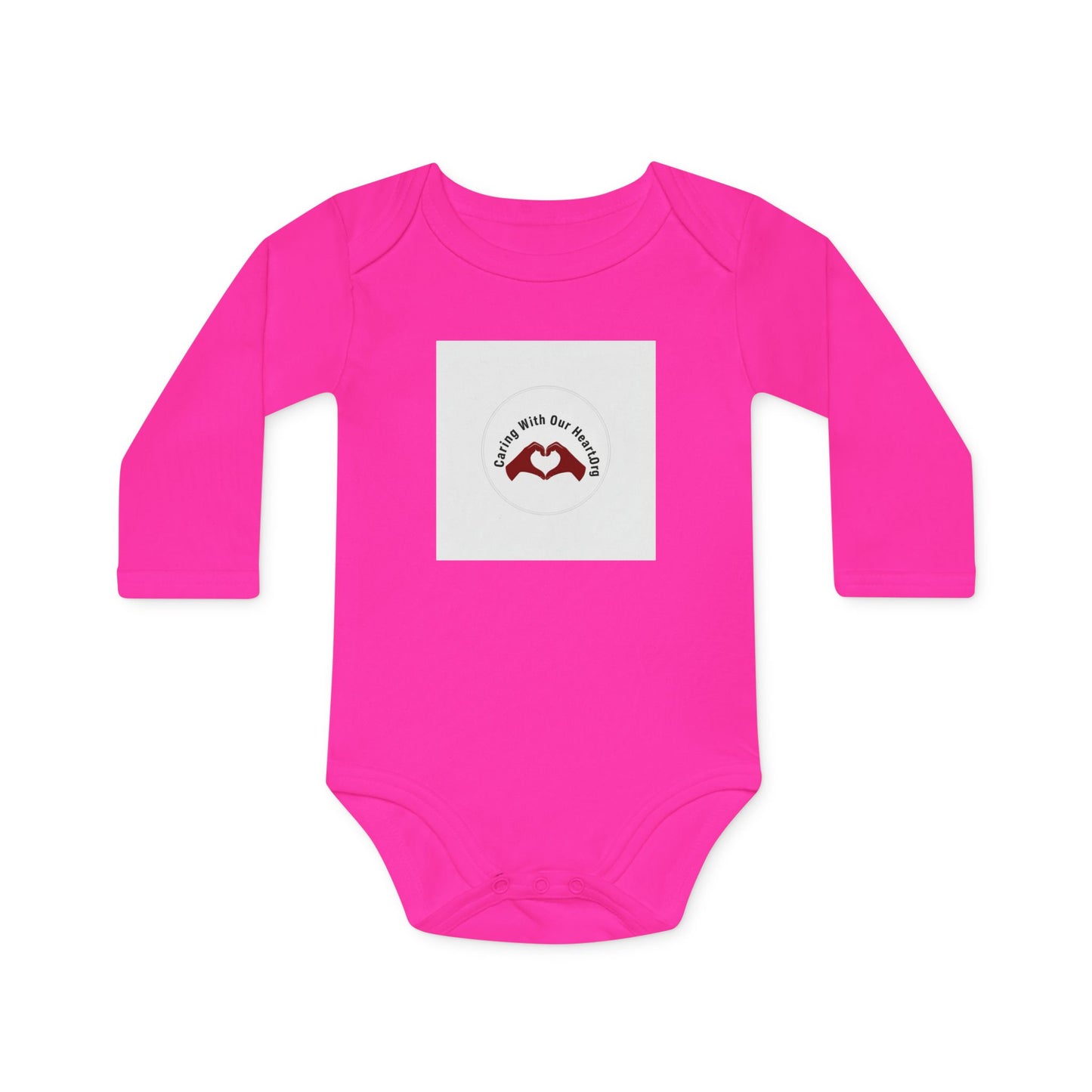 Baby Bodysuit - "Mamá, I love you" Heart Hands Organic Long Sleeve