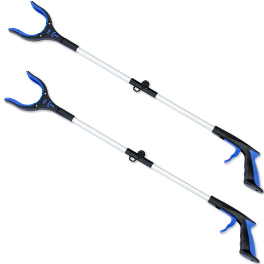 RMS 34 Inch Extra Long Reacher Grabber - Foldable Gripper and Reaching Tool with Rotating Jaw