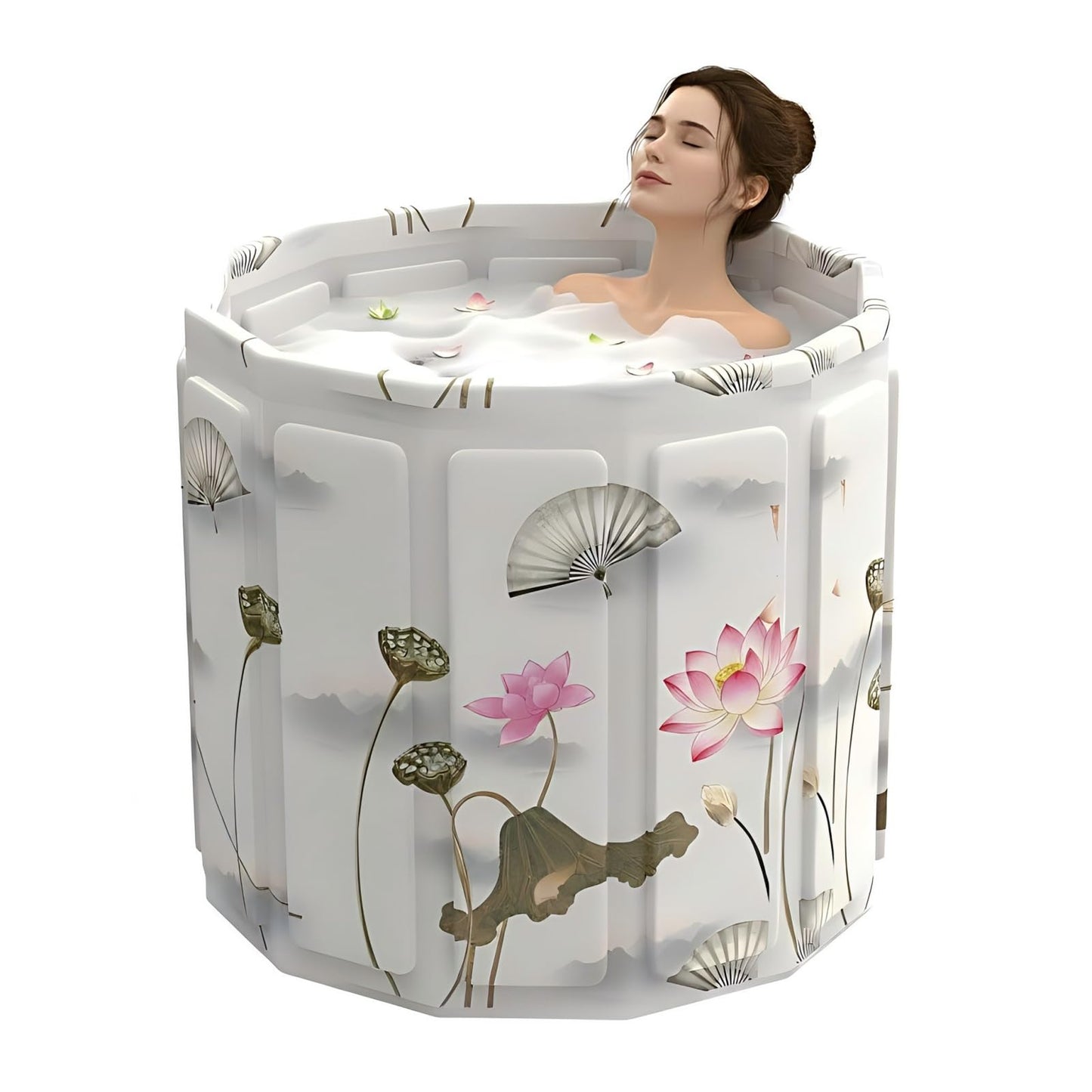 Portable Bathtub for Adult, Foldable Soaking Bathtub for Hot SPA&Ice Bath, Foldable Small Bathtub collapsible bathtub for Bathing, 6-layer Insulated portable tub,Space-Saving (black 41.3X26.6 IN)