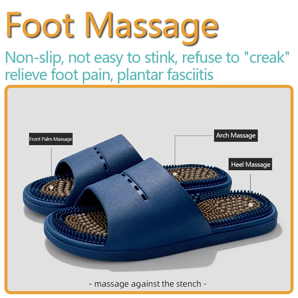 Acupressure Massage Slippers Acupressure Foot Massager Shoes Reflexology Sandals Gift for Men Women Reduce Feet Neuropathy Pain Relief and Tension (Pink,US Women 6.5-7.5/Men 5-6)