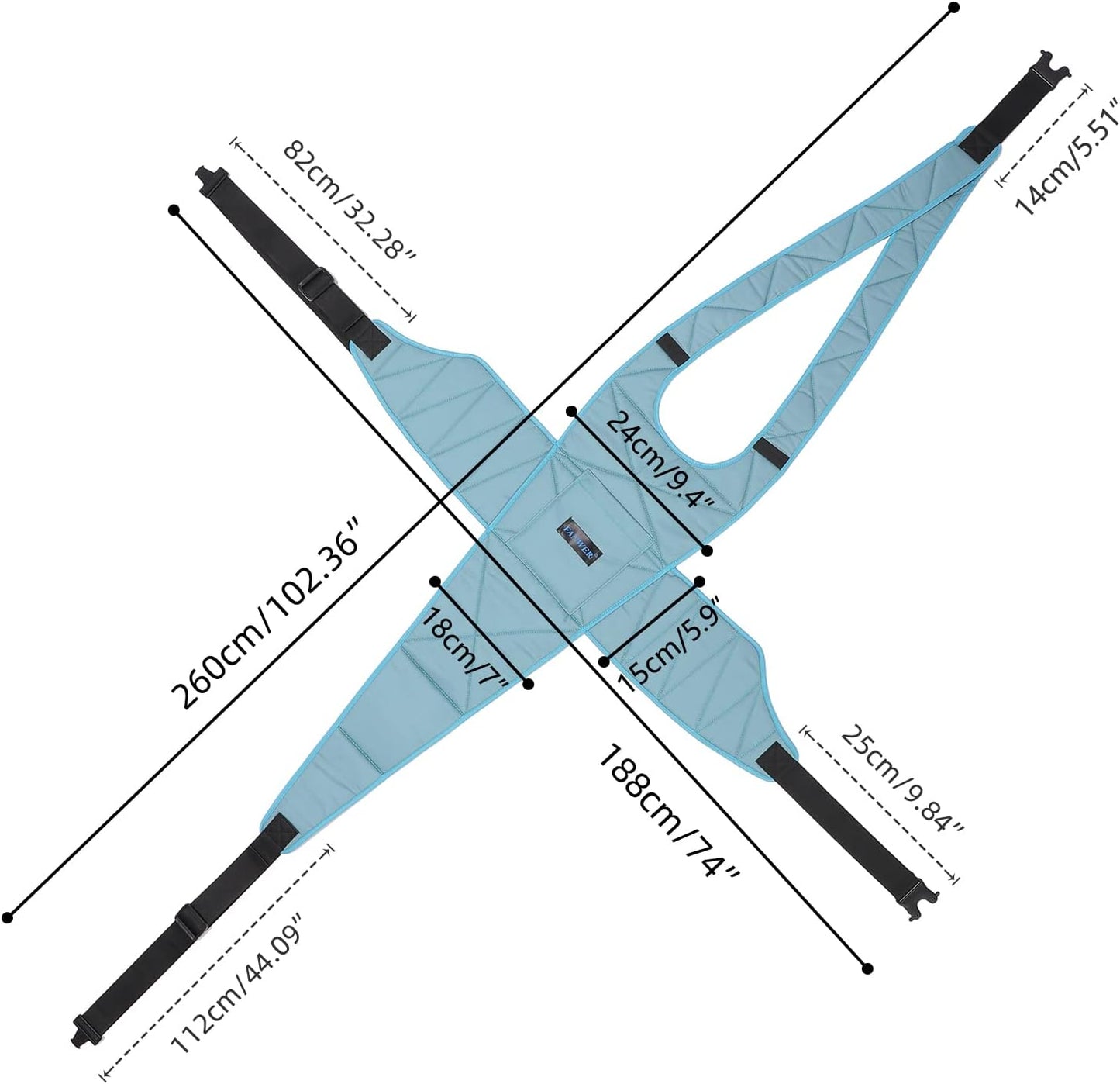 Fanwer Wheelchair Seat Belt, Non-Slip and Drop-Resistant Wheelchair Safety Belt with Adjustable Straps Metal Buckles for The Elderly