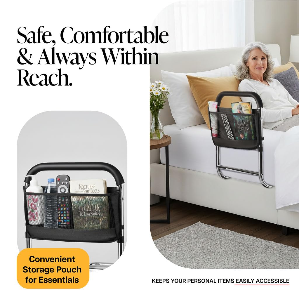Medical king Bed Rails for Elderly Adults Safety Bed Assist Rails for Seniors with Adjustable Heights ASTM Approved Easy to get in or Out of Bed with Floor Support