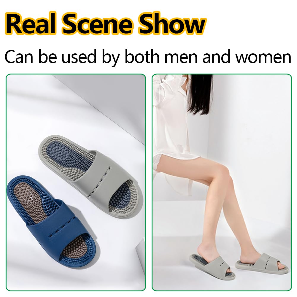 Acupressure Massage Slippers Acupressure Foot Massager Shoes Reflexology Sandals Gift for Men Women Reduce Feet Neuropathy Pain Relief and Tension (Pink,US Women 6.5-7.5/Men 5-6)