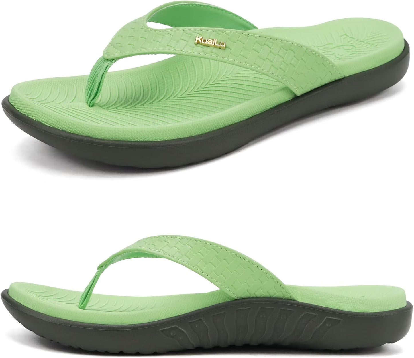 KuaiLu Womens Flip Flops Ladies Yoga Mat Comfortable Walking Thong Sandals With Plantar Fasciitis Arch Support Slip On Indoor Outdoor For Summer