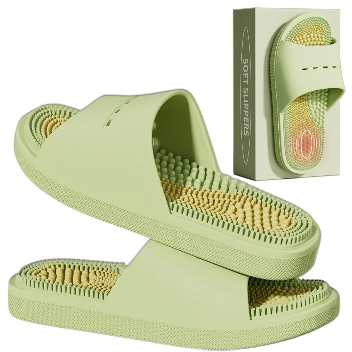 Acupressure Massage Slippers Acupressure Foot Massager Shoes Reflexology Sandals Gift for Men Women Reduce Feet Neuropathy Pain Relief and Tension (Pink,US Women 6.5-7.5/Men 5-6)
