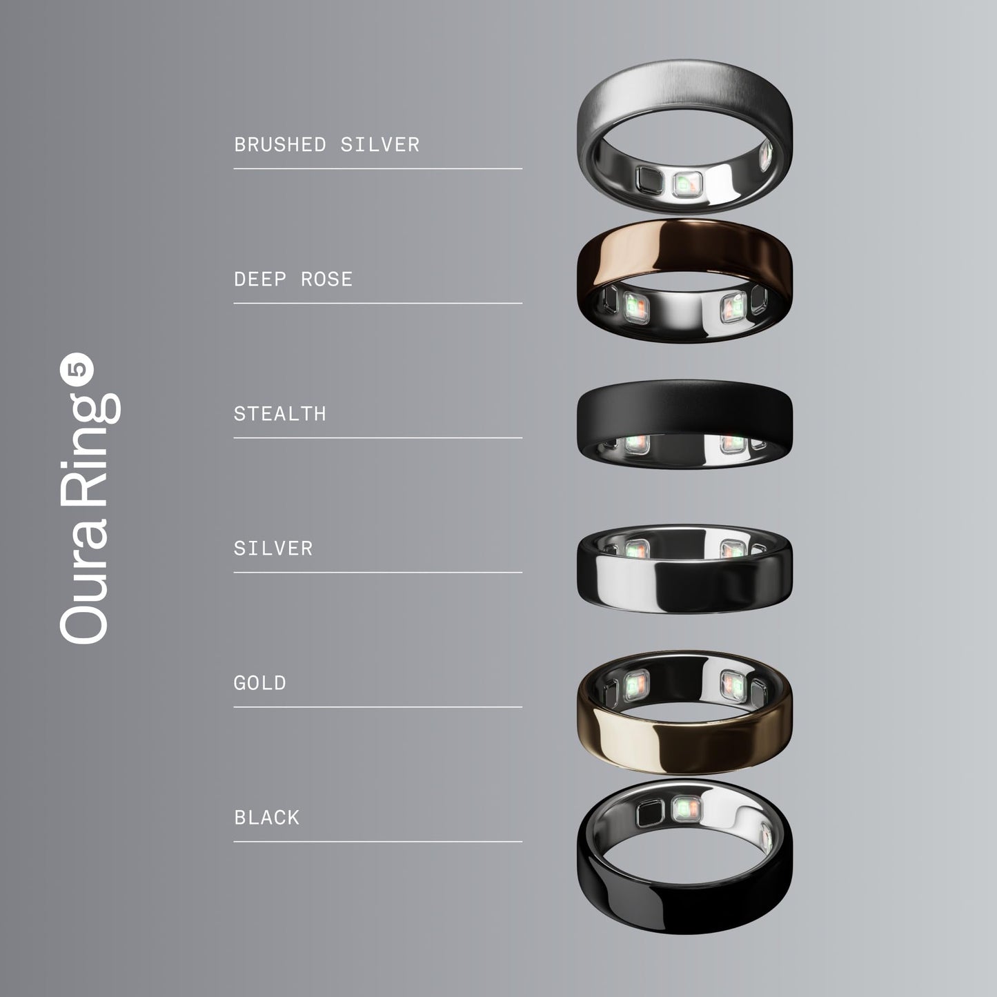Oura Ring 5 - Gold - Size 8 - World’s Smallest Smart Ring - Sleep, Activity, Women’s Health, AI Advisor, 1 Week of Battery Life, Size Before You Buy, Android & iOS Compatible