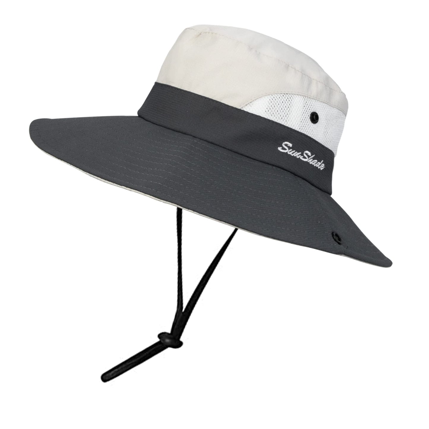 Women's Summer Sun-Hat Ponytail - Outdoor UV-Protection Mesh Wide Brim Foldable Hat with Ponytail Hole