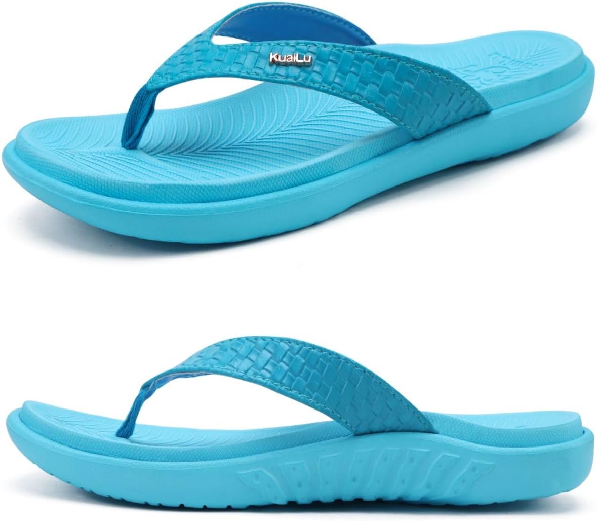 KuaiLu Womens Flip Flops Ladies Yoga Mat Comfortable Walking Thong Sandals With Plantar Fasciitis Arch Support Slip On Indoor Outdoor For Summer