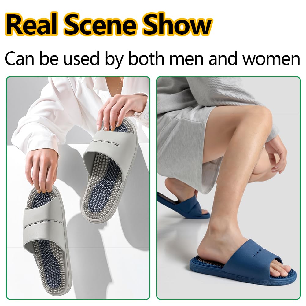 Acupressure Massage Slippers Acupressure Foot Massager Shoes Reflexology Sandals Gift for Men Women Reduce Feet Neuropathy Pain Relief and Tension (Pink,US Women 6.5-7.5/Men 5-6)