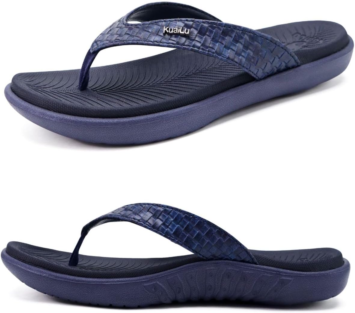KuaiLu Womens Flip Flops Ladies Yoga Mat Comfortable Walking Thong Sandals With Plantar Fasciitis Arch Support Slip On Indoor Outdoor For Summer