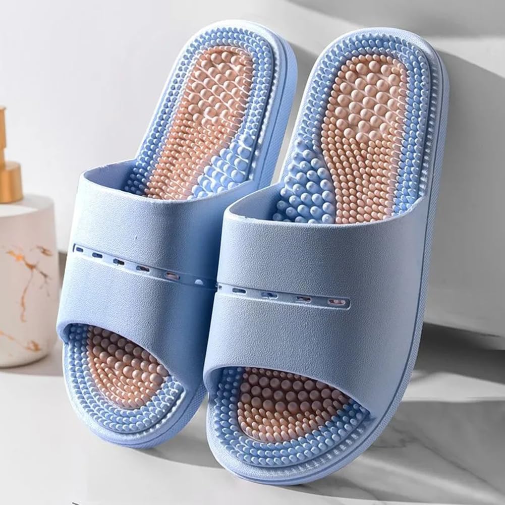 Acupressure Massage Slippers Acupressure Foot Massager Shoes Reflexology Sandals Gift for Men Women Reduce Feet Neuropathy Pain Relief and Tension (Pink,US Women 6.5-7.5/Men 5-6)