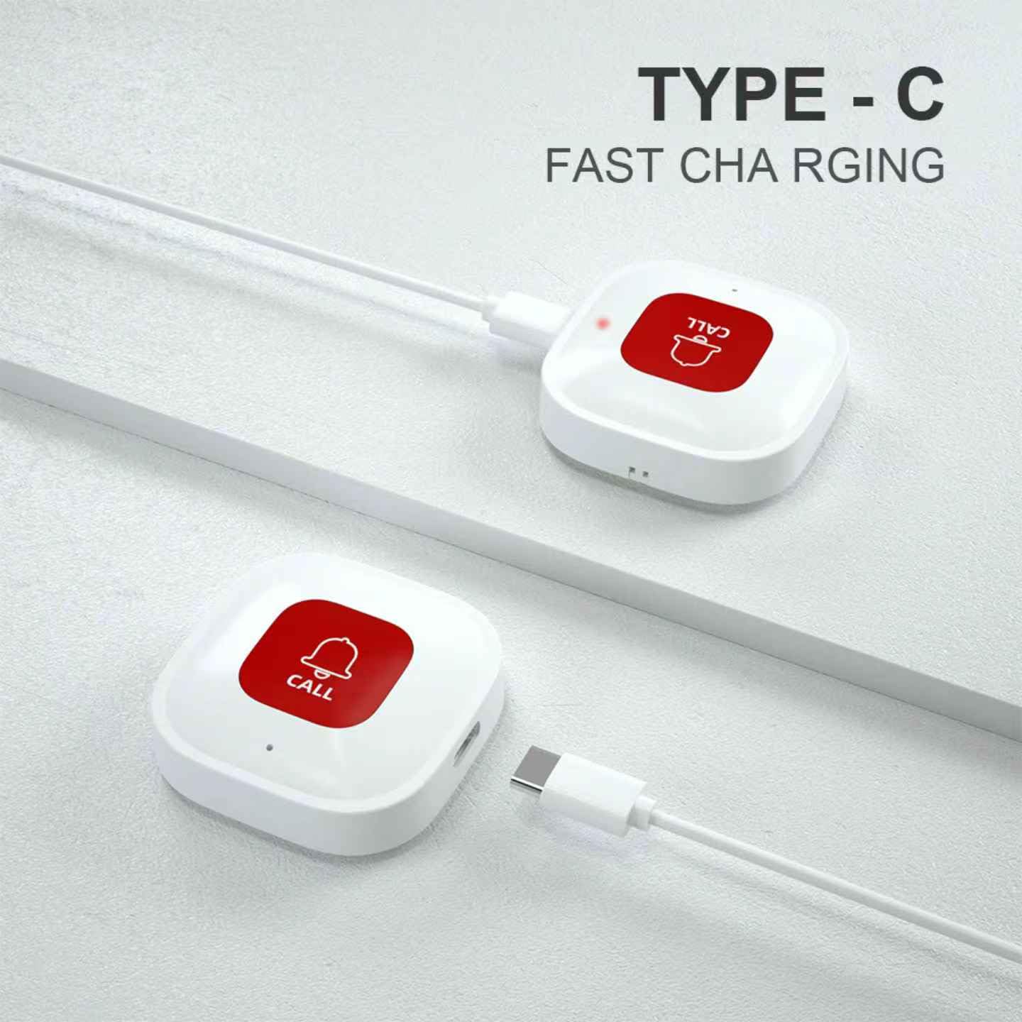 WiFi Caregiver Call Button for Elderly at Home w App Notification, Elderly Monitoring, Caregiver Pager, Life Alert Systems for Seniors No Monthly Fee,Compatible with Tuya Smart/Smart Life APP (1)