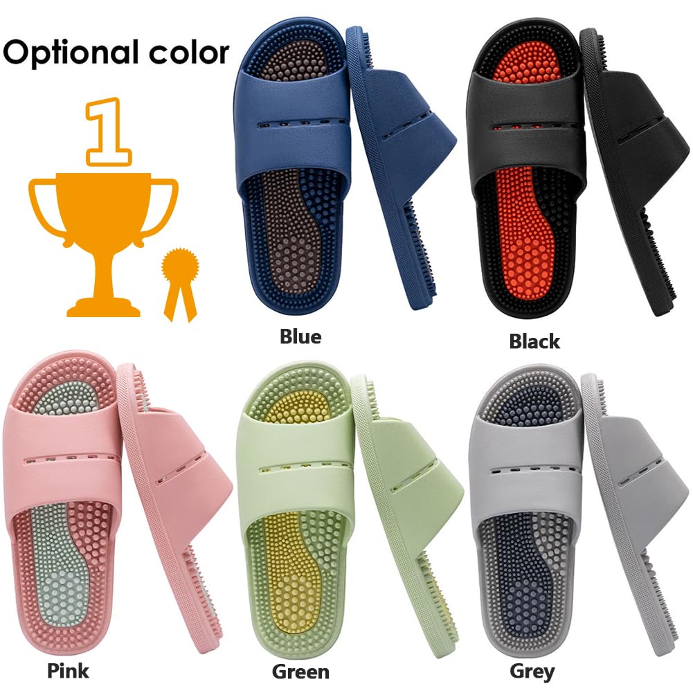 Acupressure Massage Slippers Acupressure Foot Massager Shoes Reflexology Sandals Gift for Men Women Reduce Feet Neuropathy Pain Relief and Tension (Pink,US Women 6.5-7.5/Men 5-6)