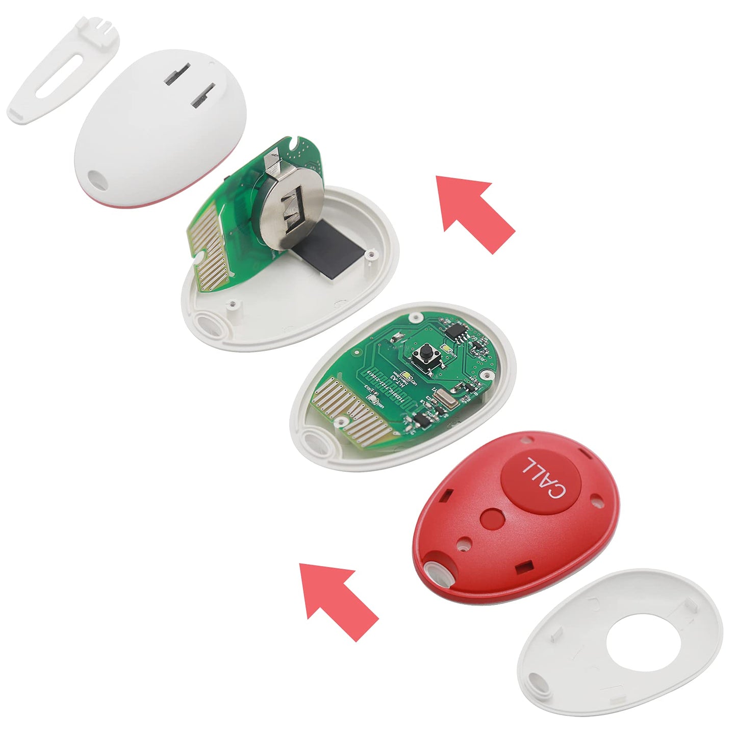 CallToU Wireless Caregiver Pager Waterproof Call Button Vibration Call Bell for Elderly at Home Disabled Patient Elderly Monitoring Nurse Calling 2 SOS Panic Buttons/Transmitters 500FT 2 Receivers