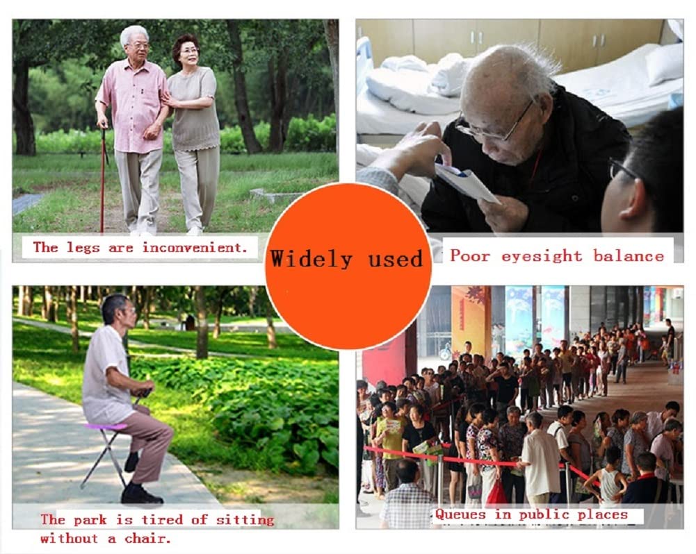 Heavy Duty Folding Cane with Seat Upgraded Tripod Design Walking Stick for Seniors Adjustable Height (32"-36") & Seat (18"-22") Portable Chair Cane for Travel Shopping Outdoor Supports up to 400 LBS