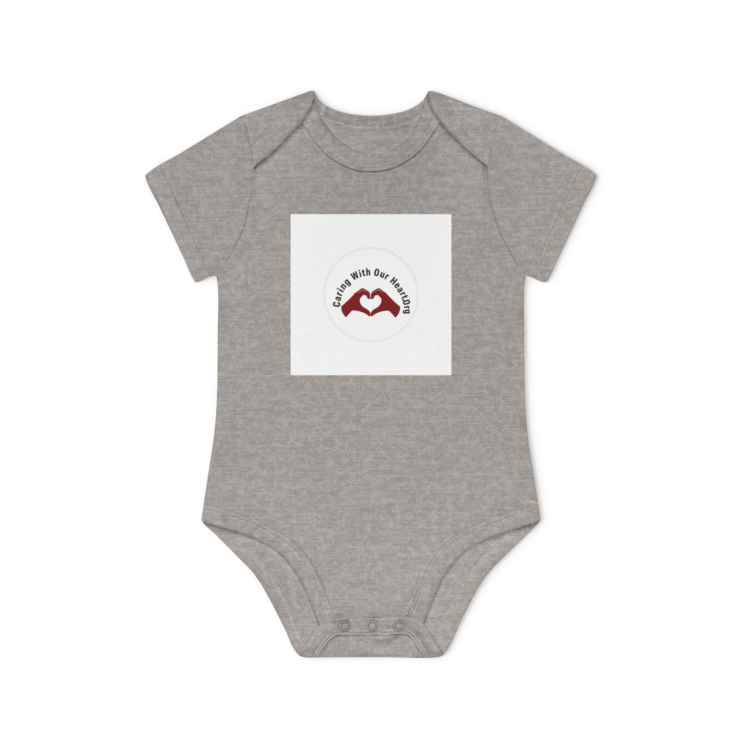 Baby Bodysuit — "Love You to the Moon" Heart Hands Organic Infant Onesie