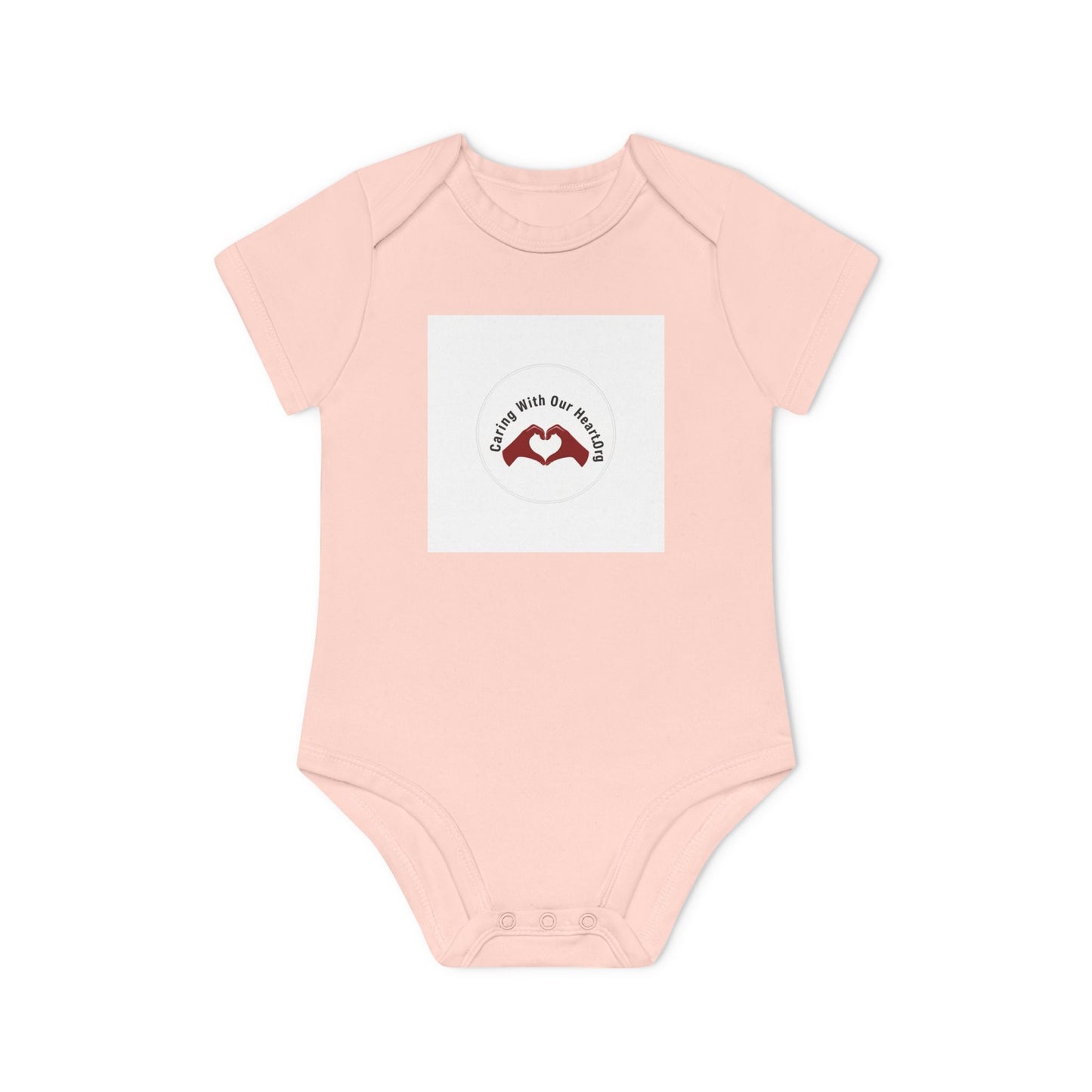 Baby Bodysuit — "Love You to the Moon" Heart Hands Organic Infant Onesie