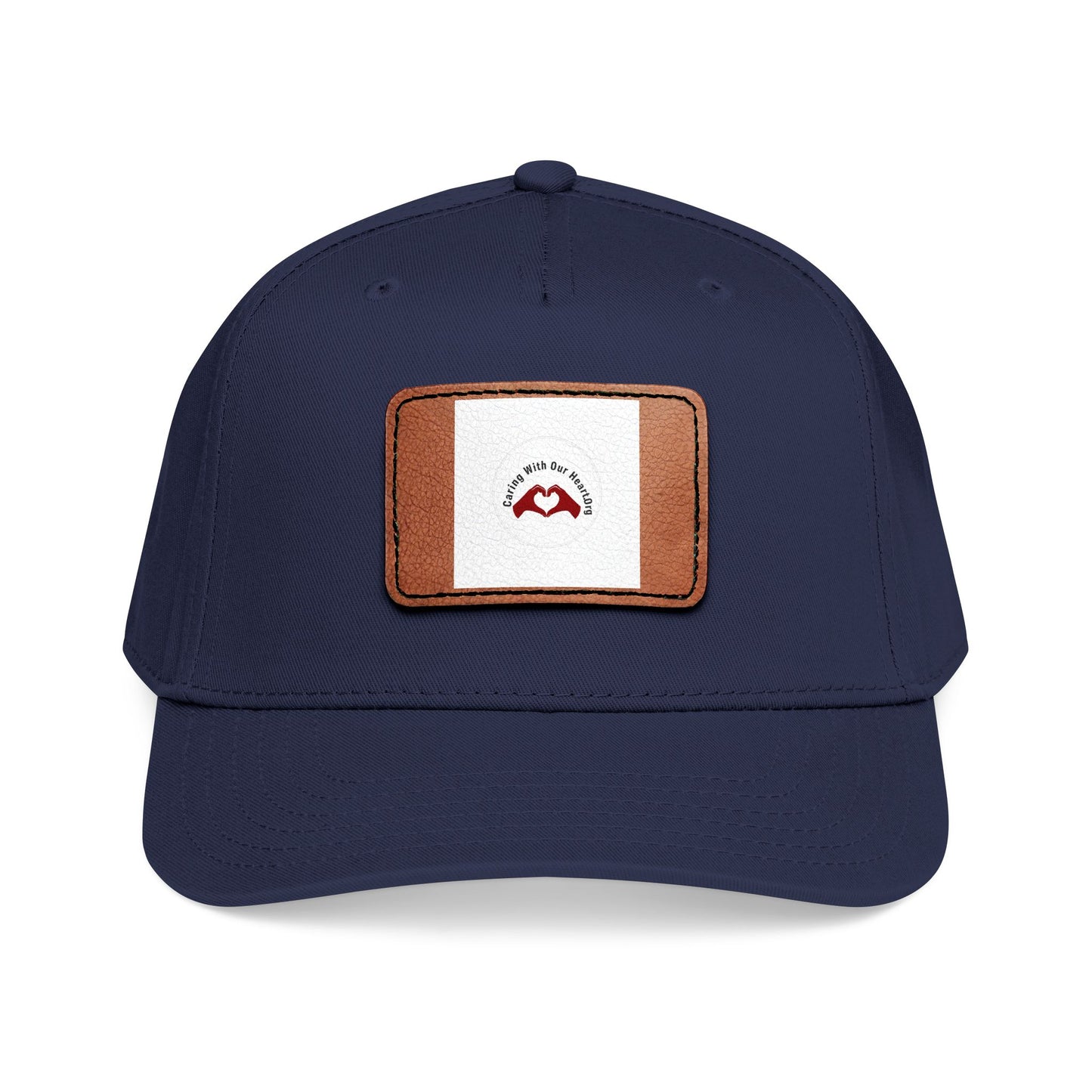 Leather Patch Baseball Cap — Retro Mustache Logo
