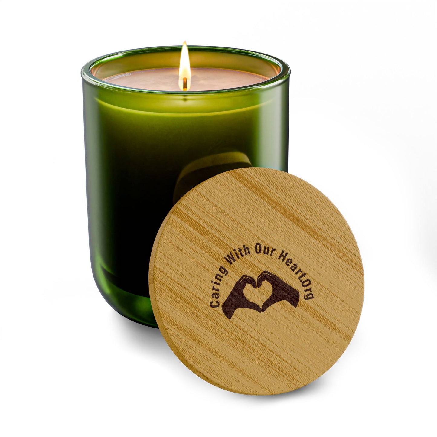Engraved 14oz Scented Soy Candle – Caring With Our Hands Bamboo Lid