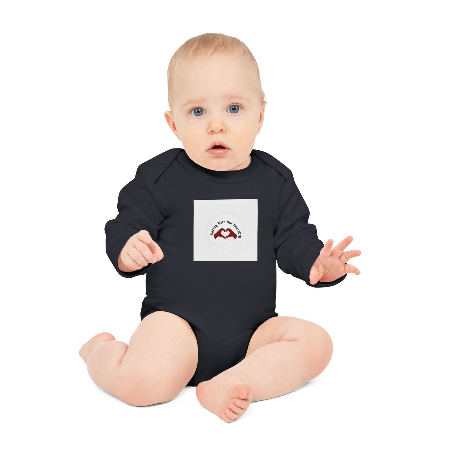 Baby Bodysuit - "Mamá, I love you" Heart Hands Organic Long Sleeve