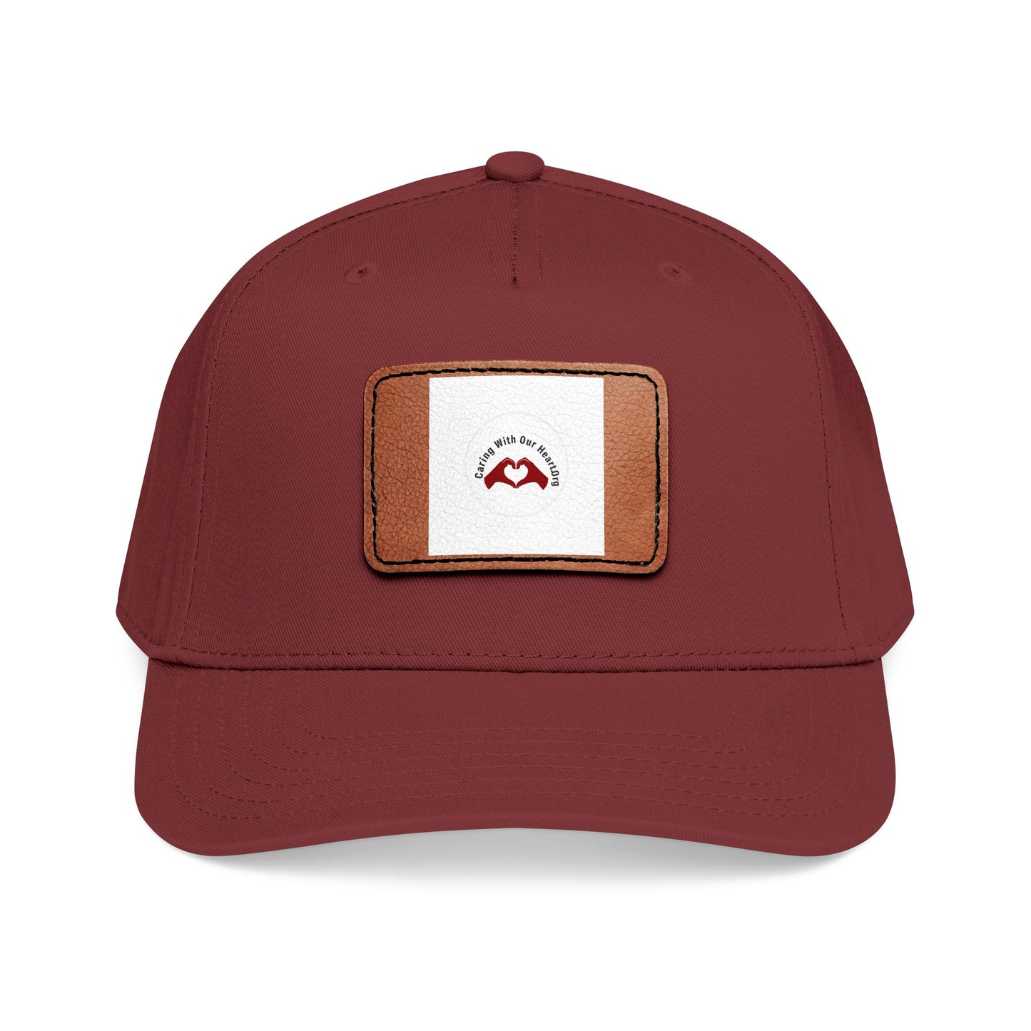 Leather Patch Baseball Cap — Retro Mustache Logo