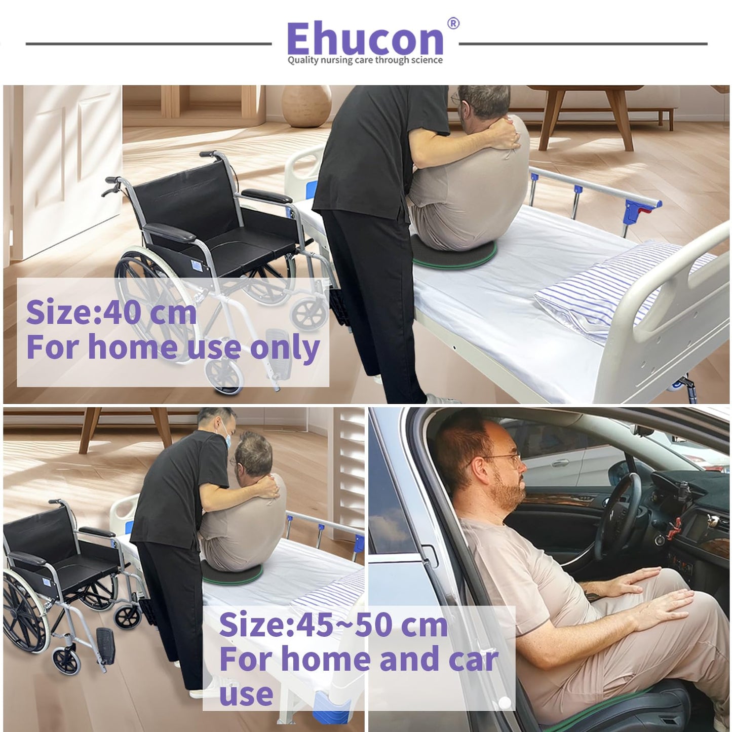 360 Degree Swivel Seat Cushion for Car or Chair,Rotating Seat Cushion Pivot Disc Pad for Elderly,Swivel Car Seat Chair Assist for Elderly to Turning Easily from Bed to Wheelchair