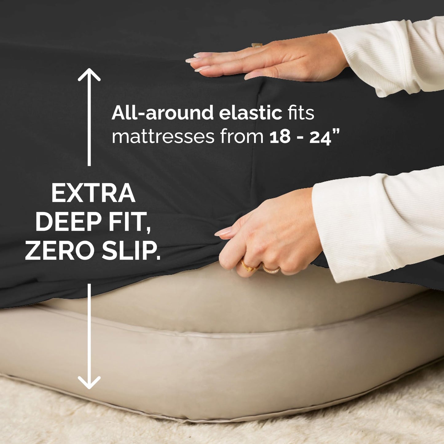 Air Mattress Sheet Set for Full Size - 4 Piece Breathable & Cooling Sheets w/Extra Deep Pockets - Fits Inflatable & Blow Up Air Mattresses Up to 24 Inches Thick - Soft and Wrinkle Free - Dark Grey