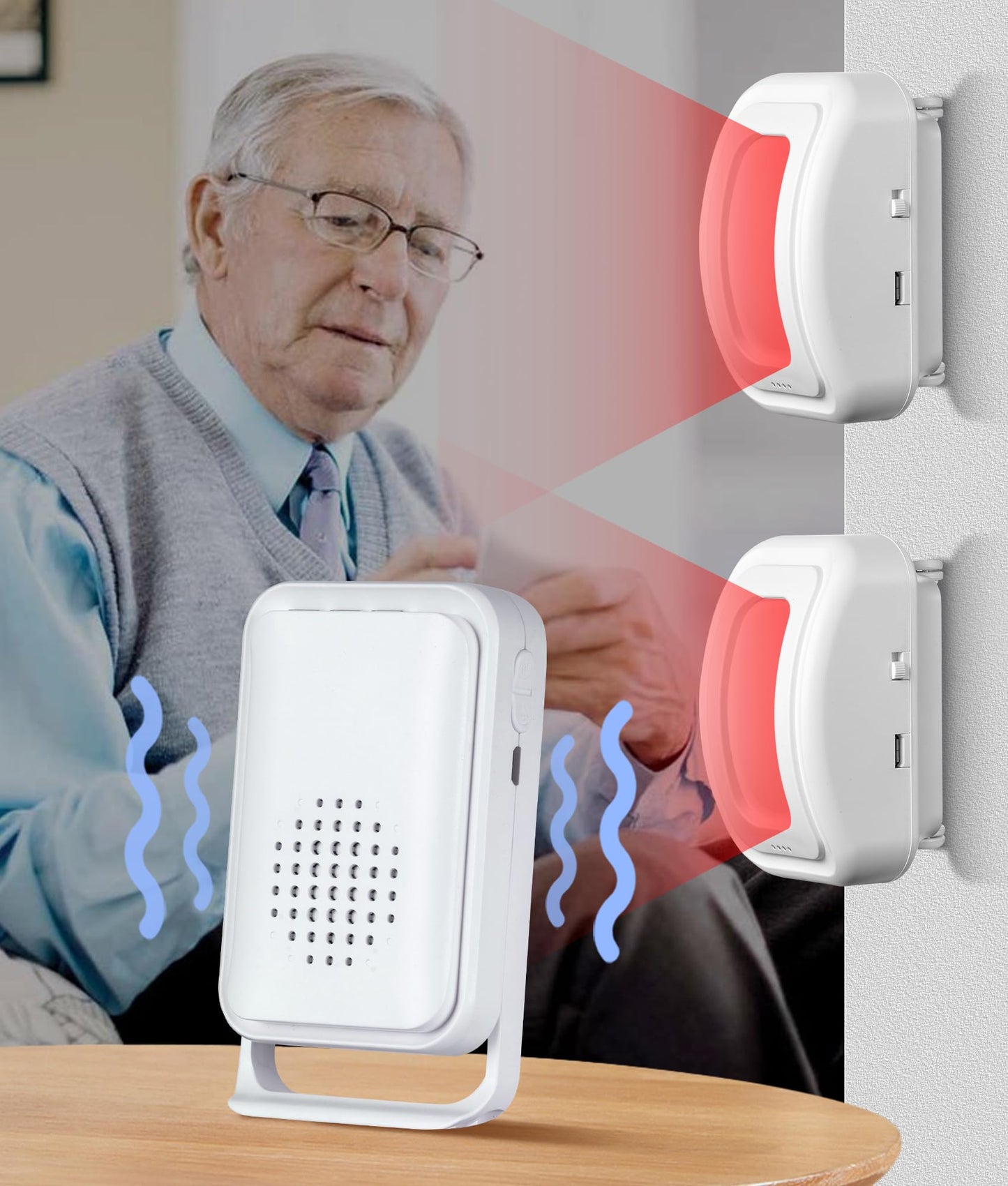 Newly Upgraded 2026 Bed Alarm for Elderly Dementia Patients - Wireless Fall Detection & Motion Sensor Alert System for Seniors, Dementia & Alzheimer Patients (1 Sensor + 1 Receiver)