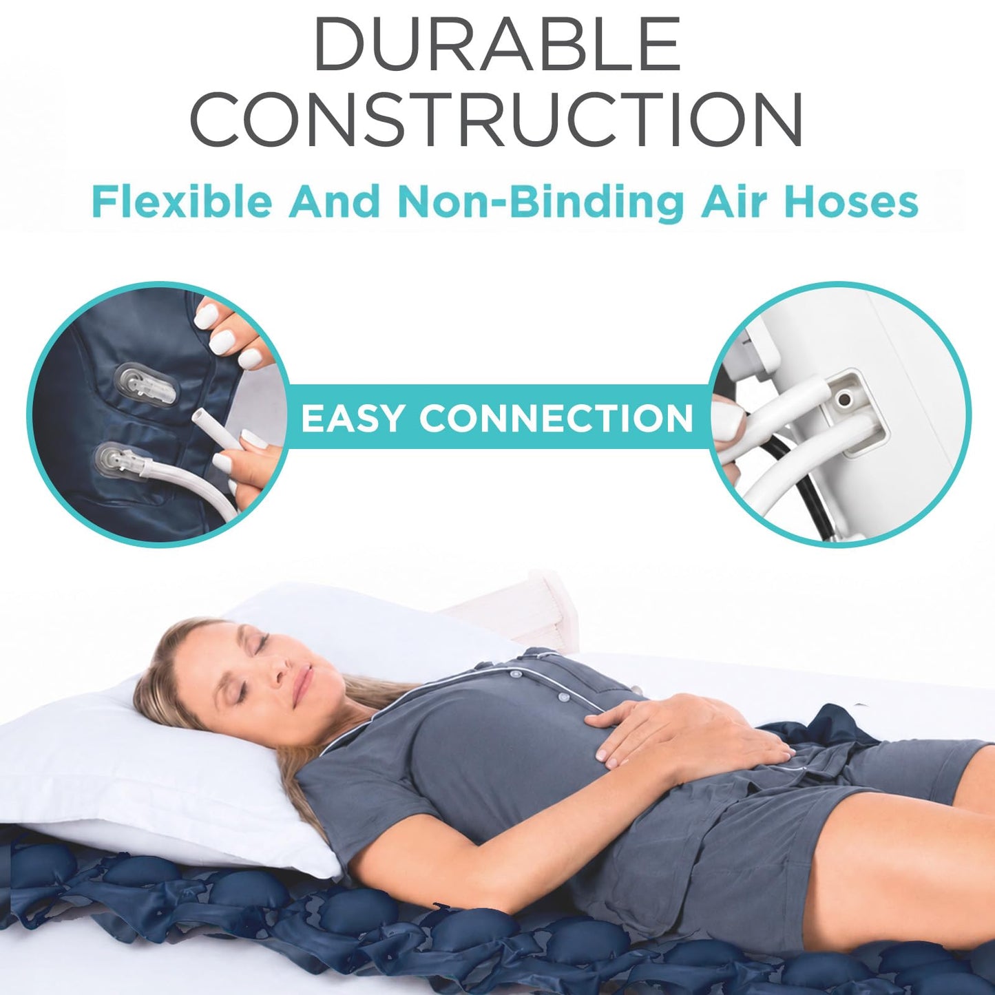 Vive Alternating Air Pressure Mattress Pad - The Original Bed Sore Prevention Solution - Hospital Topper for Bedridden Patients - Includes Waterproof, Breathable Ulcer Cushion & Whisper Quiet Pump