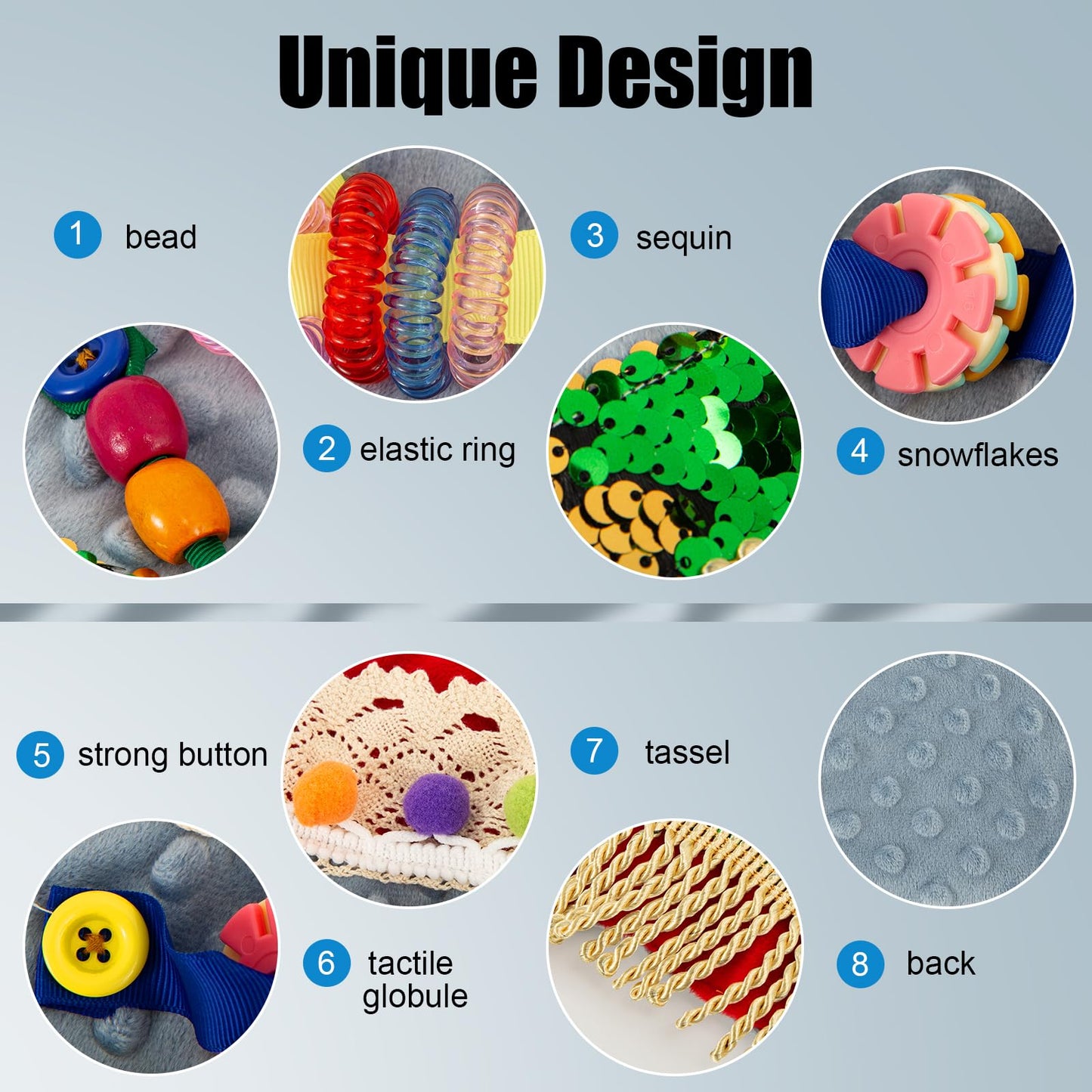 Sensory Blanket for Adults with Dementia, Dementia Activities for Seniors, Alzheimer's Products, Sensory Board with Buttons & Textures, Anxiety Relief Gifts for Elderly