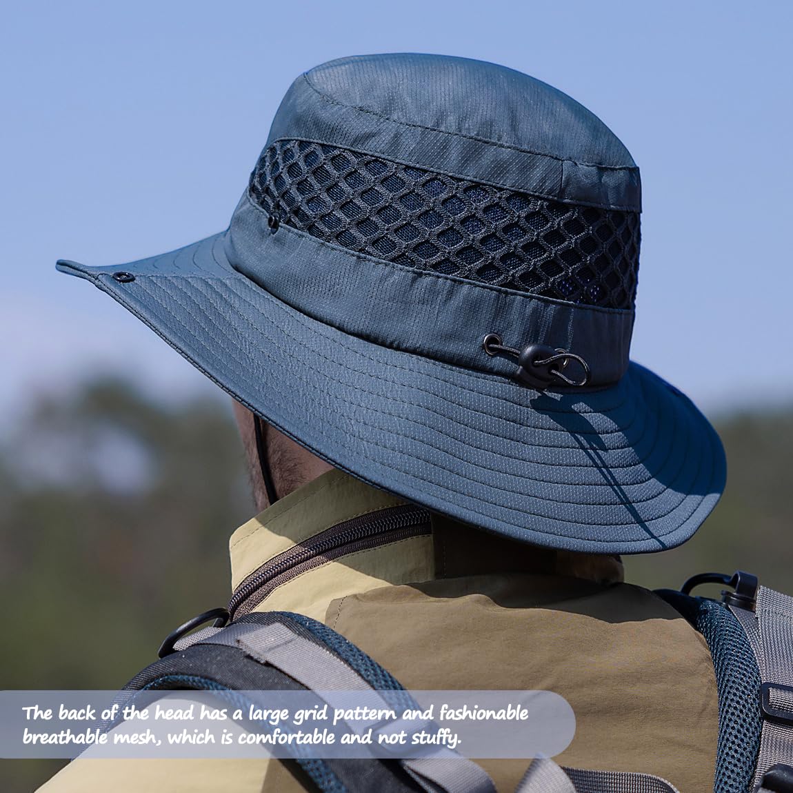Sireck Fishing Hat, UPF50+ Wide Brim Sun Hat for Men Women, UV Protection Hiking Beach Bucket Hats Summer Safari Hat