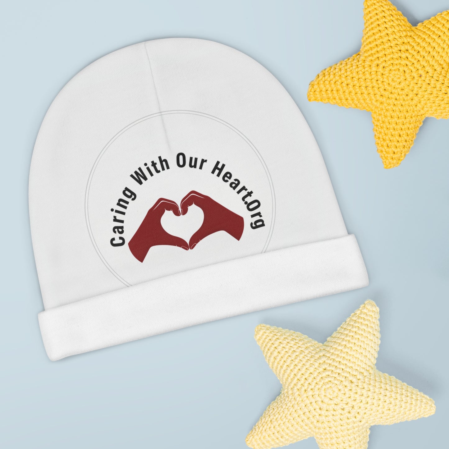 Baby Beanie — "Caring With Our Hearts" Heart Hands Infant Hat