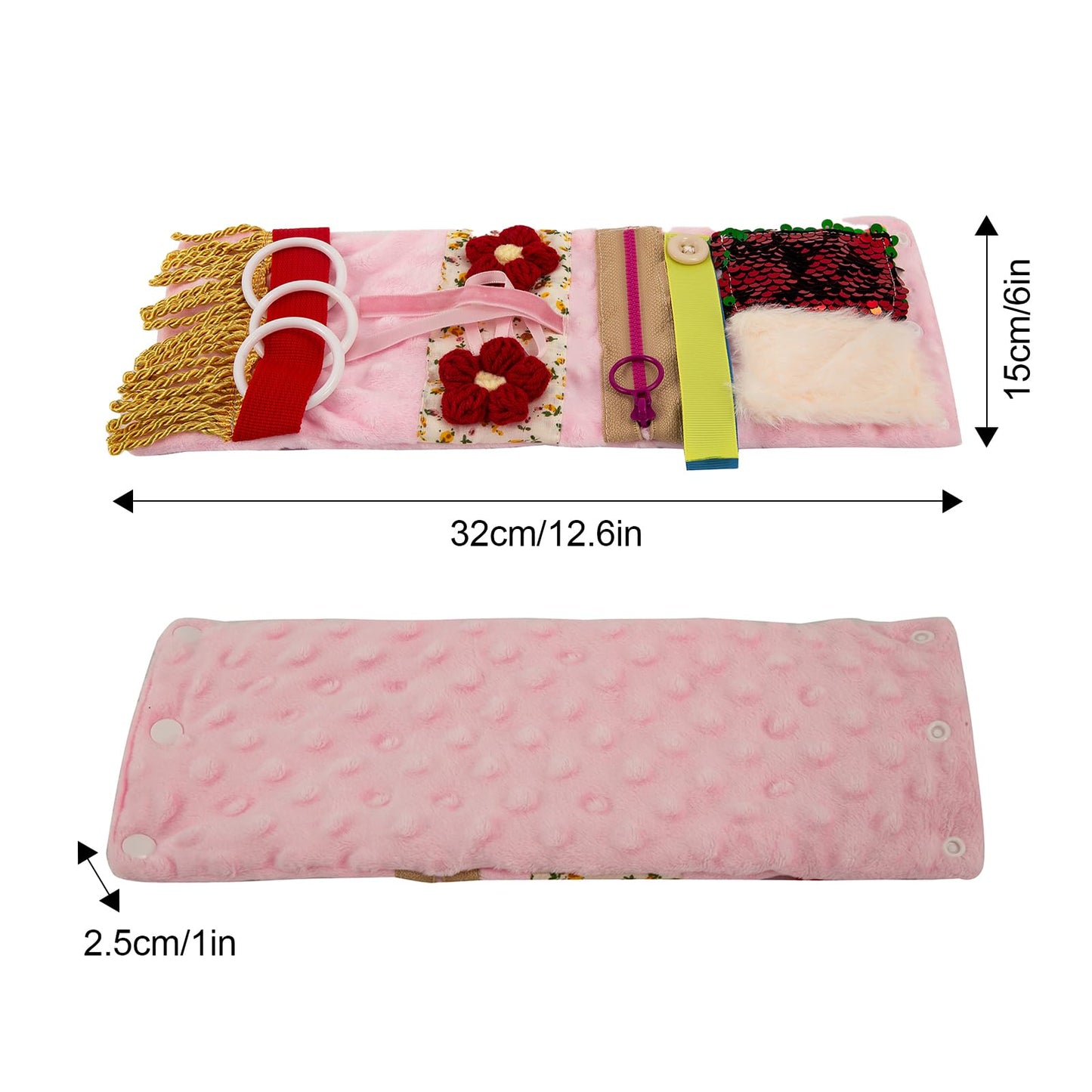 Sensory Blanket for Adults with Dementia, Dementia Activities for Seniors, Alzheimer's Products, Sensory Board with Buttons & Textures, Anxiety Relief Gifts for Elderly